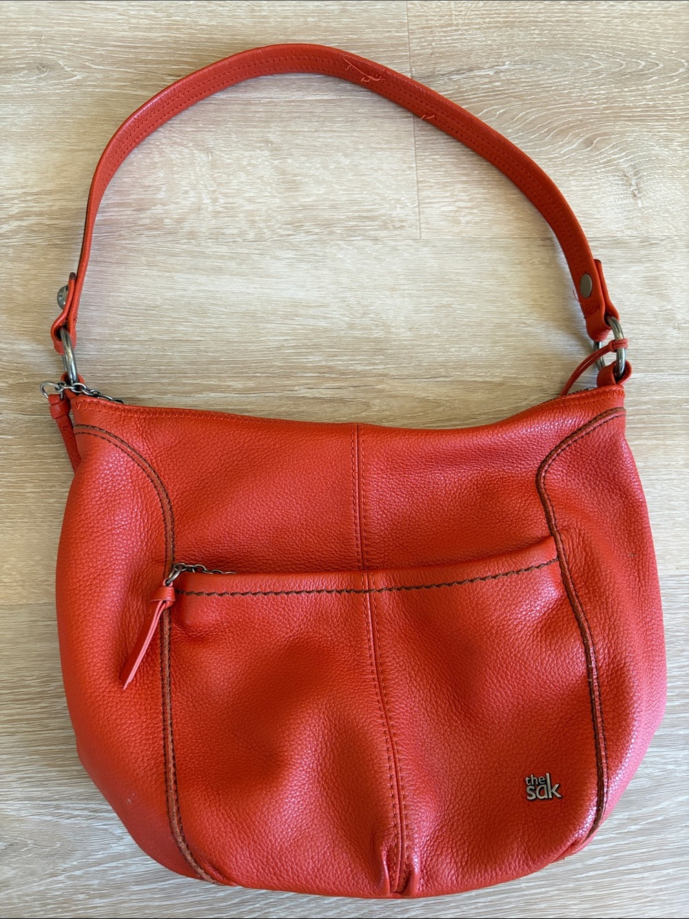 The Sak Orange Leather Shoulder Bag